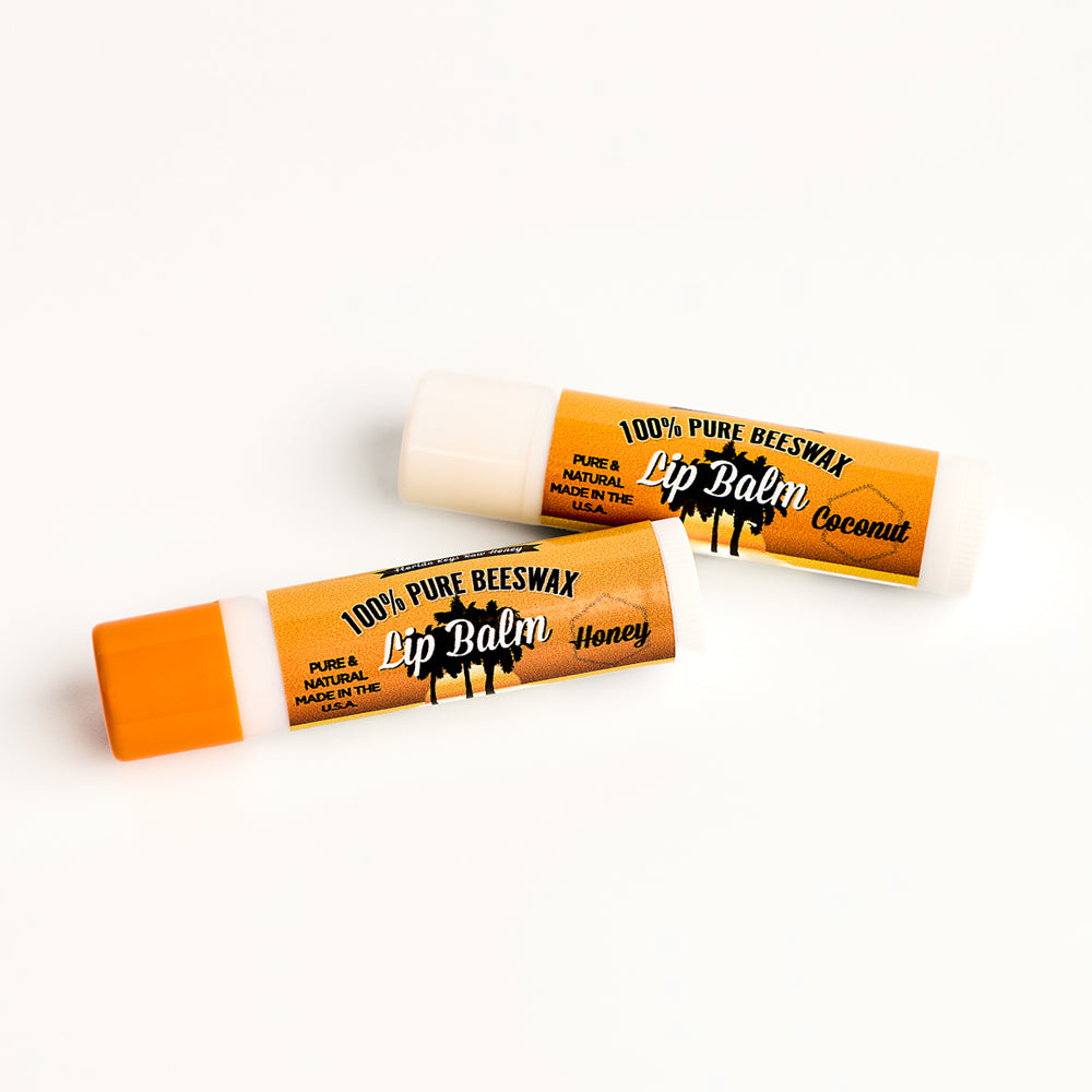 Natural Beeswax Lip Balm Duo: Honey & Coconut