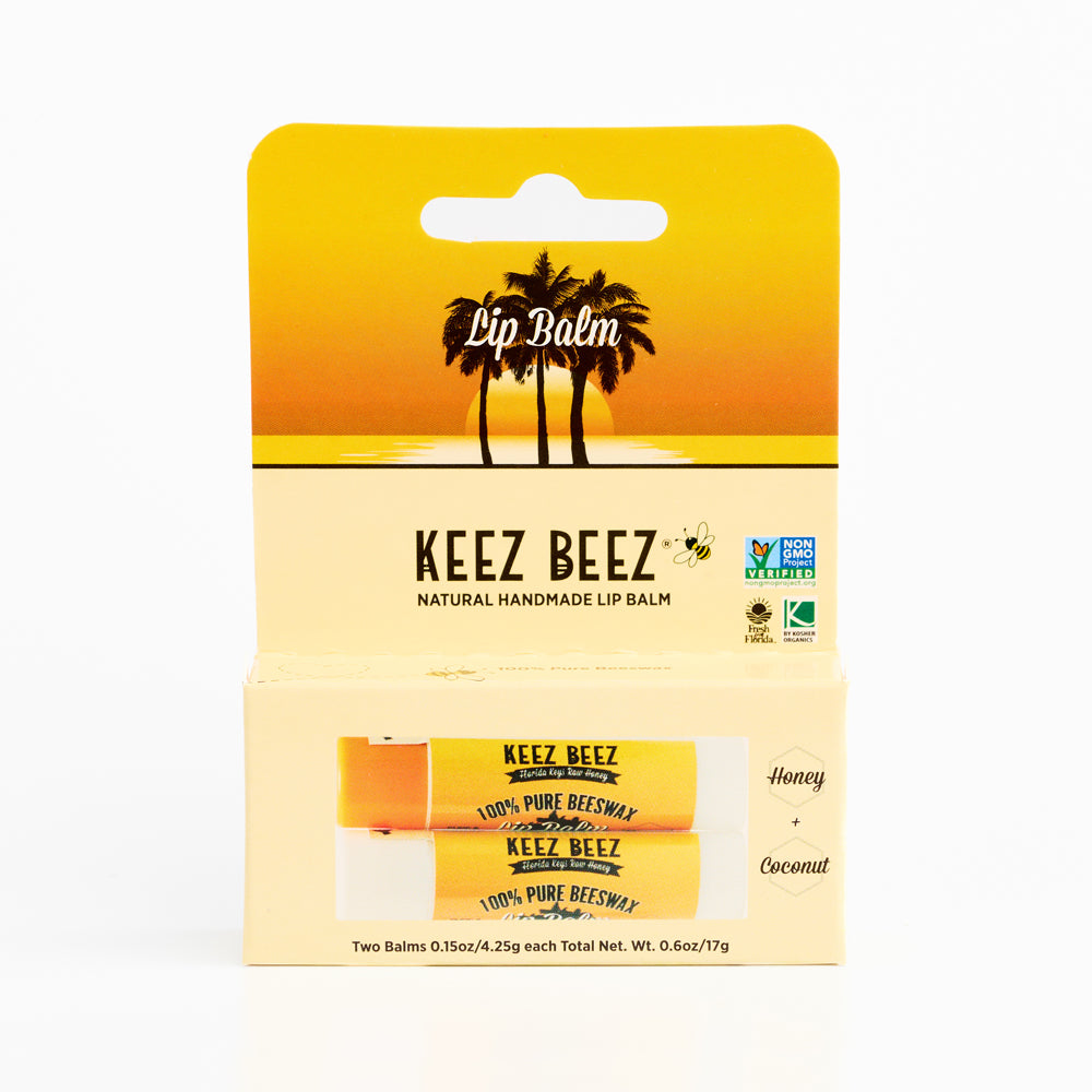 Natural Beeswax Lip Balm Duo: Honey & Coconut