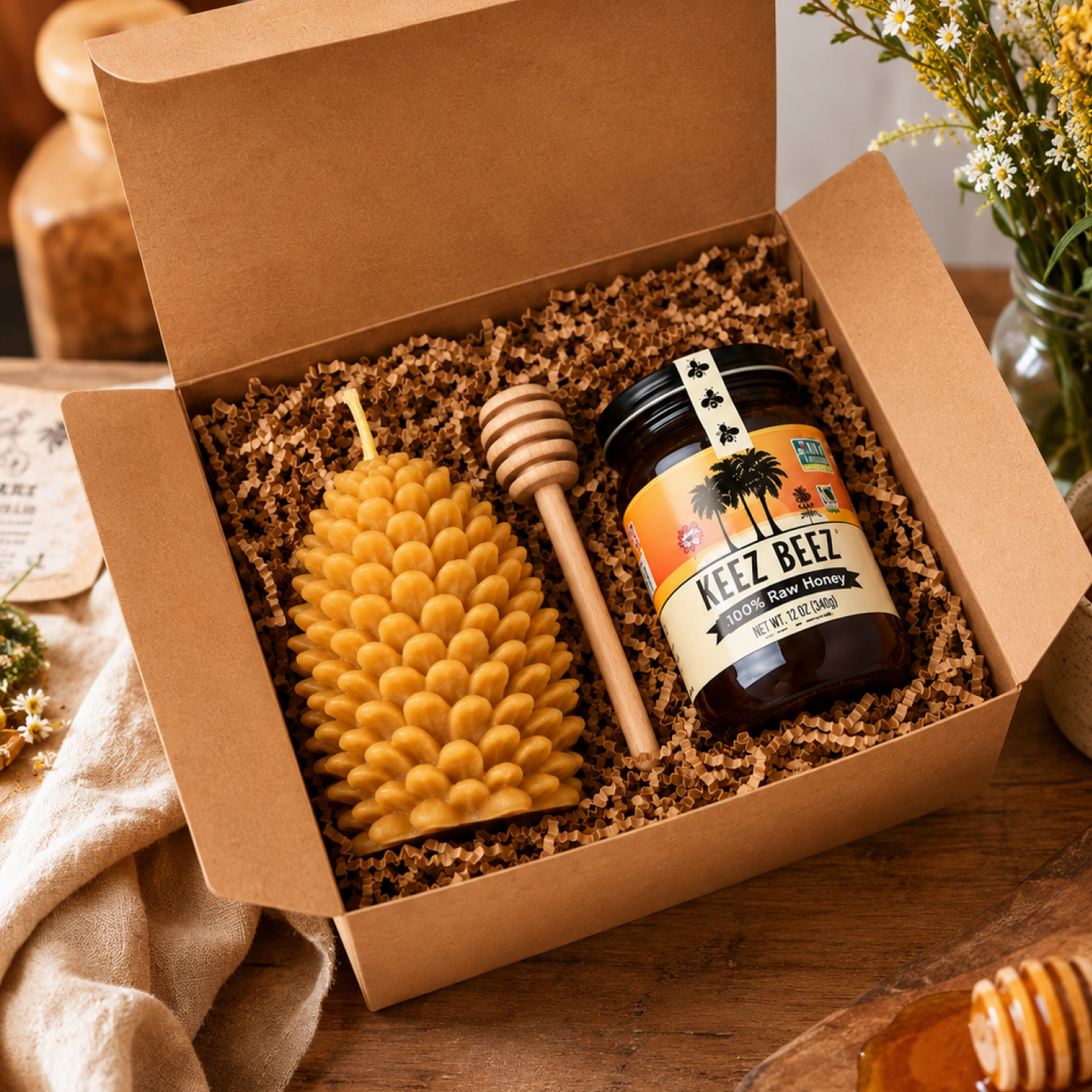Candle + Honey Gift Box