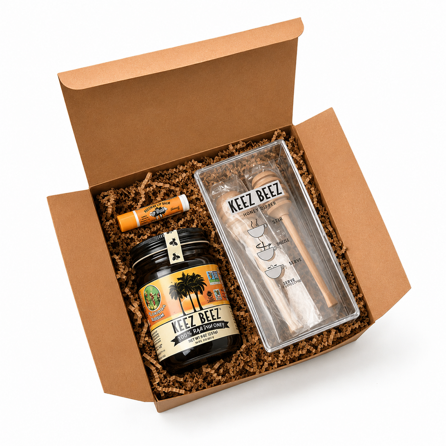 Raw Honey Gift Set with Dipper & Lip Balm